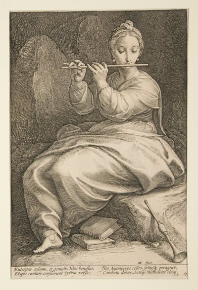 Las Nueve Musas: Euterpe, #6 en una serie de 9 de Hendrick Goltzius