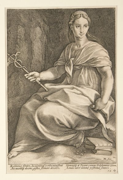 Las Nueve Musas: Polyhymnia, #8 en una serie de 9 de Hendrick Goltzius
