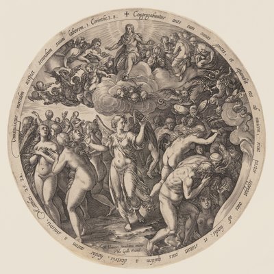 La separación de los bienaventurados y los condenados de Hendrick Goltzius