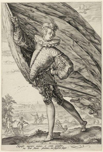 El abanderado, girado a la izquierda de Hendrick Goltzius