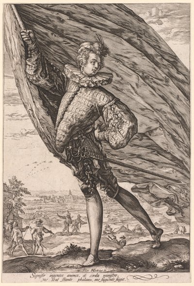 The Standard Bearer, Turned to Left de Hendrick Goltzius