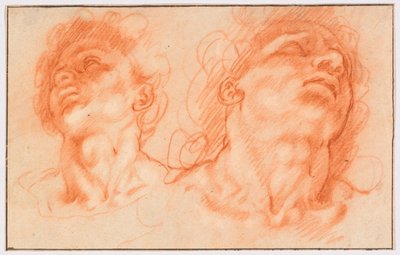 Dos cabezas masculinas según la Antigüedad, los Hijos de Laocoonte de Hendrick Goltzius