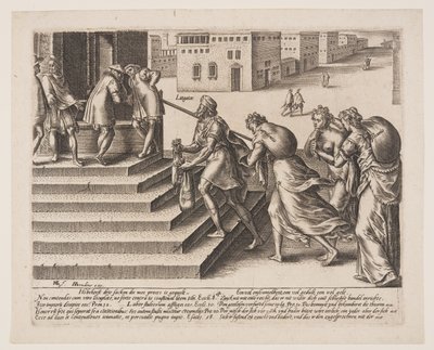 Justicia desigual, plancha 4 de Los abusos de la ley de Hendrick Goltzius
