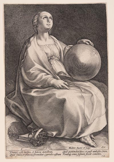 Urania, la musa de la astronomía, de Las nueve musas de Hendrick Goltzius