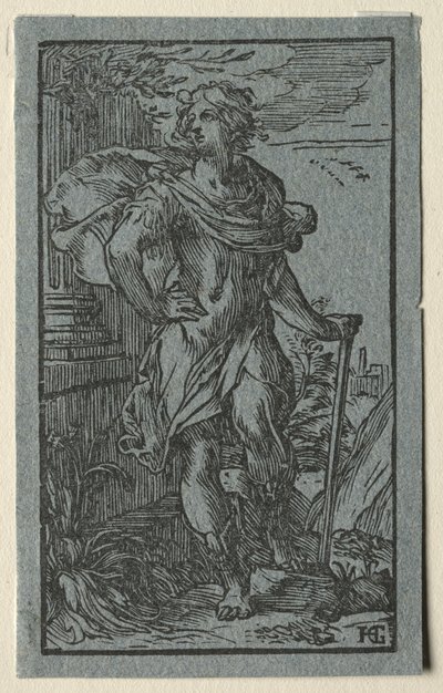 Joven de Pie con un Bastón de Hendrick Goltzius