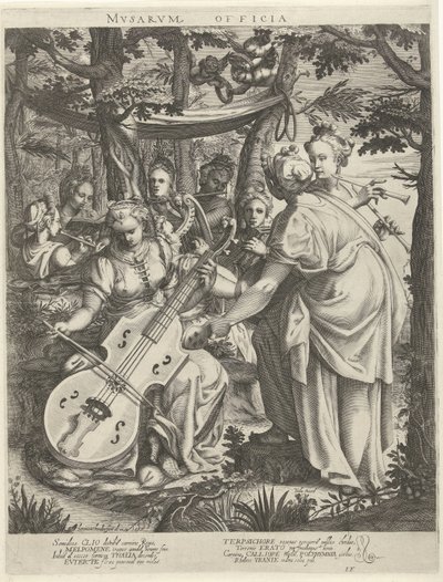 Concierto van de muzen op de Parnassus Musas (título en objeto) de Hendrick Hondius (I)
