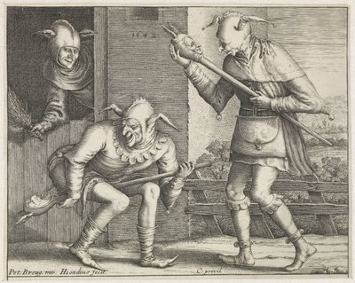tres tontos Loco (título de la serie) de Hendrick Hondius (I)