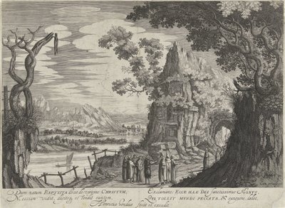 Juan el Bautista identifica a Cristo como el Cordero de Dios de Hendrick Hondius (I)