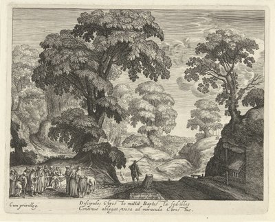 Paisaje con la curación de los ciegos de Hendrick Hondius (I)