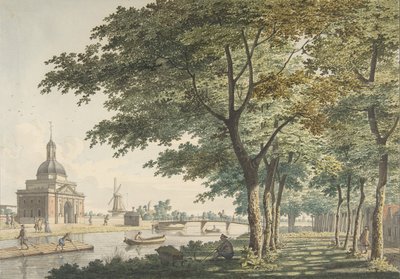 La Puerta de Muider, Ámsterdam, vista desde el Plantage, 1771 de Hendrick Keun