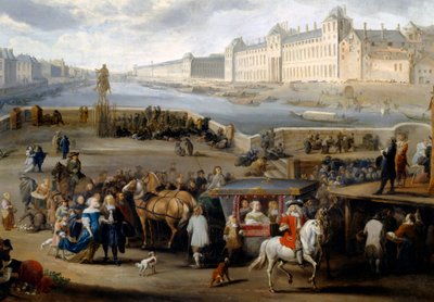 Vista de París con el Louvre, tomada desde el puente Henri IV de Hendrick Mommers