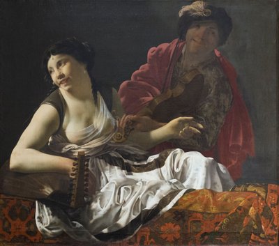 El dúo, Henrick Ter Bruggen (óleo sobre lienzo) de Hendrick ter Brugghen