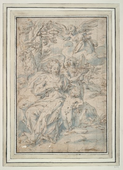 Virgen y niña con dos ángeles de Hendrick de Clerck