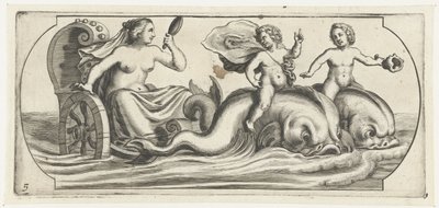 Anfitrite en un carro Nouveau Livre des Dieux et Deeßes De la Marine Bouckje of Sea Gods and Goddesses (título de la serie) de Hendrick de Keyser (I)