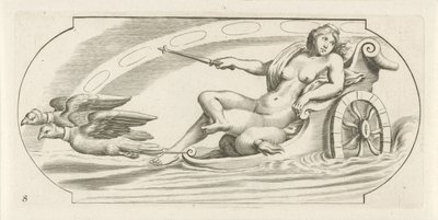 Aurora en un carro Nouveau Livre des Dieux et Deeßes De la Marine Bouckje of Sea Gods and Goddesses (título de la serie) de Hendrick de Keyser (I)