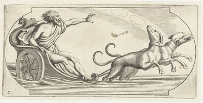 Un dios del mar en un carro Nouveau Livre des Dieux et Deeßes De la Marine Bouckje of Sea Gods and Goddesses (título de la serie) de Hendrick de Keyser (I)