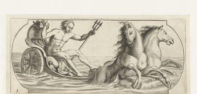 Neptuno en un carro Nouveau Livre des Dieux et Deeßes De la Marine Bouckje of Sea Gods and Goddesses (título de la serie) de Hendrick de Keyser (I)