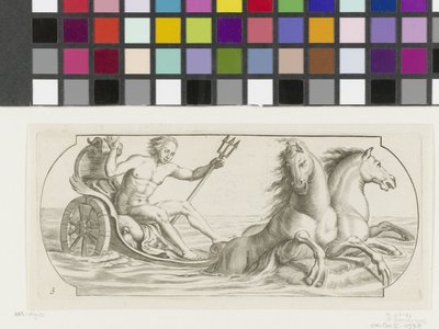 Neptuno en un carro Nouveau Livre des Dieux et Deeßes De la Marine Bouckje of Sea Gods and Goddesses (título de la serie) de Hendrick de Keyser (I)