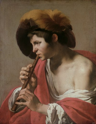 Pícaro tocando una flauta dulce de Hendrick ter Brugghen