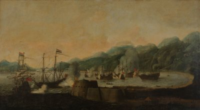 Una escuadra holandesa al mando de Cornelis Simonsz van der Veer realiza un ataque por sorpresa a tres galeones portugueses en la bahía de Goa Velha, el 30 de septiembre de 1639 de Hendrick van Anthonissen