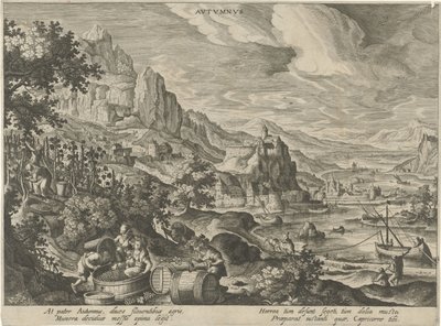 Otoño Otoño (título en objeto) Las cuatro estaciones (título de la serie) de Hendrick van Schoel
