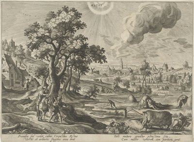 El verano Aestas (título sobre objeto) Las cuatro estaciones (título de la serie) de Hendrick van Schoel