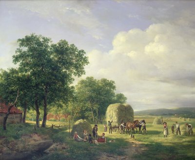 Paisaje boscoso con segadores, 1822 de Hendrick van de Sande Bakhuyzen