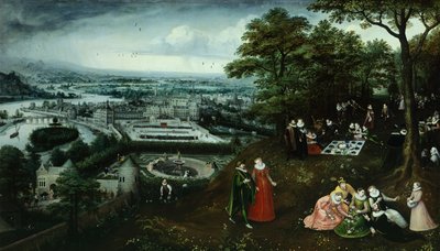 Detalle de Paisaje en primavera, de Lucas van Valkenborch (hacia 1530-1597) de Hendrick van den (1530 97) Broeck