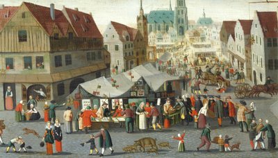 Plaza del Mercado, de Hendrick van Steenwijck Younger (hacia 1580-1649) de Hendrick van the younger Steenwijck