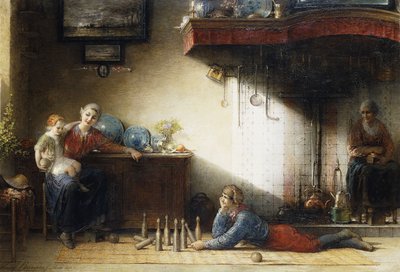 El juego de bolos, 1872 de Hendrieus Jacobus Burgers