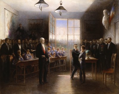Visita del Presidente Félix Faure (1841-99) a la Institución Nacional de Sordomudos, 1887 de Hendrieus Jacobus Burgers