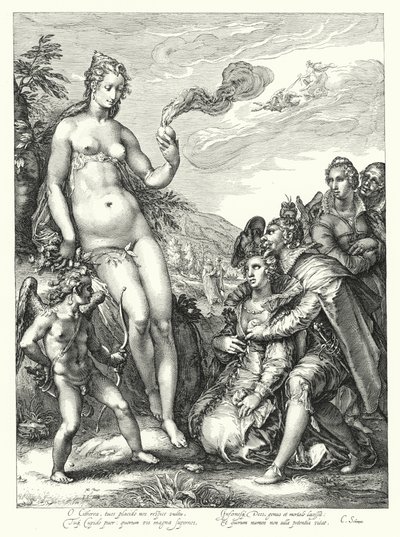 Venus, Cupido y las Dos Parejas de Amantes de Hendrik (after) Goltzius