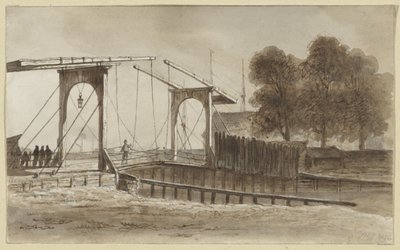 Puente levadizo en Bikkerseiland en Ámsterdam de Hendrik Abraham Klinkhamer