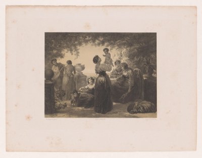 Mujeres italianas en una mesa de Hendrik Adriaan Christiaan Dekker