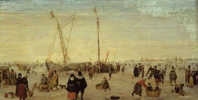 Una escena en el hielo de Hendrik Avercamp