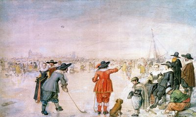 Golf sobre el Hielo en el Río Ijsel cerca de Kampen de Hendrik Avercamp