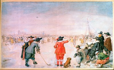 Golf sobre el hielo en el río Ijsel cerca de Kampen de Hendrik Avercamp