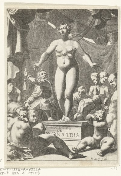 mujer desnuda con cinco senos Página de título de Fortunius Licetus, De Monstris, Amsterdam 1665 de Hendrik Bary