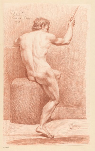 Desnudo masculino sentado, visto de espaldas (1er premio 1796) de Hendrik Bitter