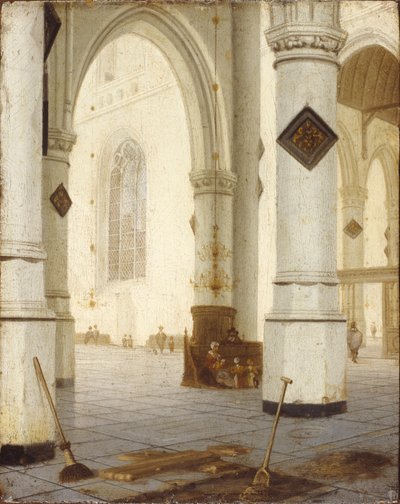 Interior de una iglesia (óleo sobre tabla) de Hendrik Cornelisz. van Vliet