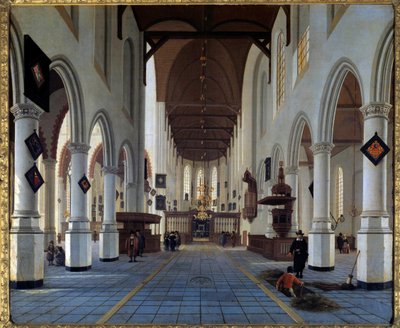 Vista interior de la iglesia (¿Oudekerk en Delft?) Pintura de Hendrick Cornelisz Van Vliet (1611/1612-1675) siglo XVII de Hendrik Cornelisz. van Vliet