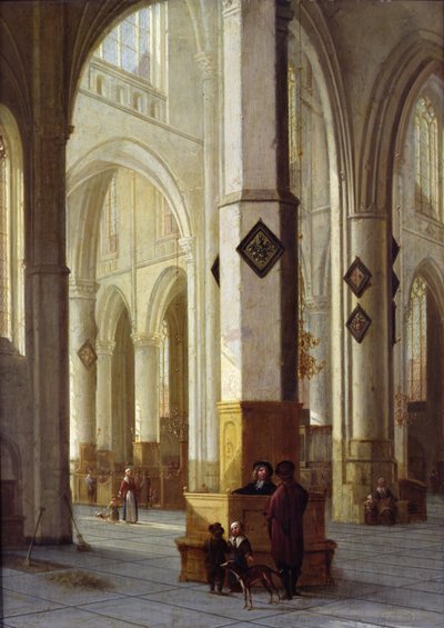 Interior de la Iglesia de San Bavón, Haarlem de Hendrik Cornelisz. van Vliet