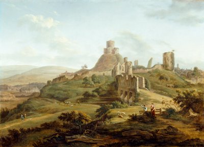 Vista del castillo de Launceston desde el sur de Hendrik Frans de Cort