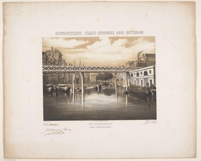 Vista del Korenbeurs en Rotterdam con vista futura de una línea de ferrocarril
Los Korenbeurs (vistos desde el jardín al aire libre) (título en el objeto)
Proyecto de ferrocarril estatal a través de Rotterdam (título de la serie en el objeto) de Hendrik Frederik Sartor