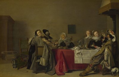 Una compañía alegre en la mesa, 1630 de Hendrik Gerritsz. Pot