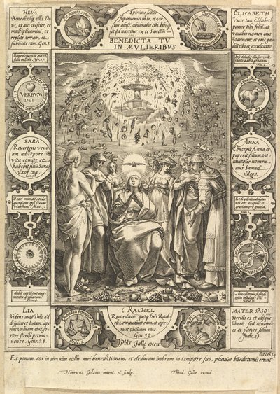 Benedicta tu in Mulieribus, de Alegorías Cristianas y Profanas de Hendrik Goltzius