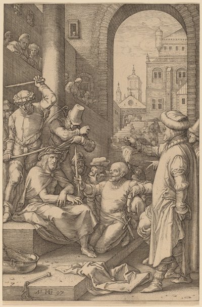 Cristo coronado de espinas de Hendrik Goltzius