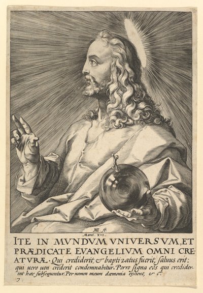 Cristo, de Cristo, los Apóstoles y San Pablo con el Credo, ca. 1589 de Hendrik Goltzius