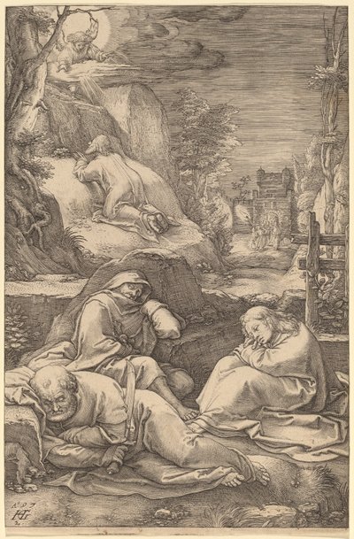 Cristo en el Monte de los Olivos de Hendrik Goltzius