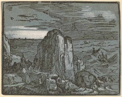 Acantilado en una costa de Hendrik Goltzius